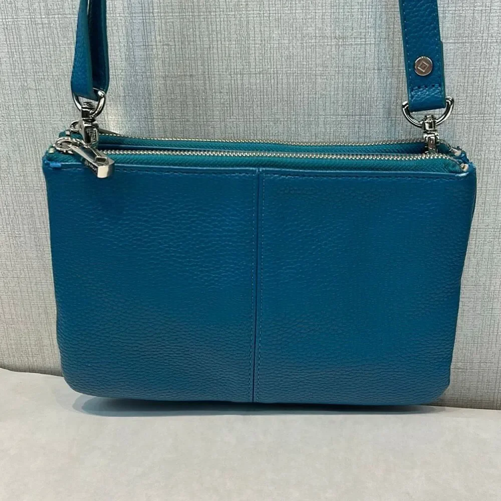 thirty-one Jewell Street Style Purse Crossbody Teal Turquoise Small Adjustable S